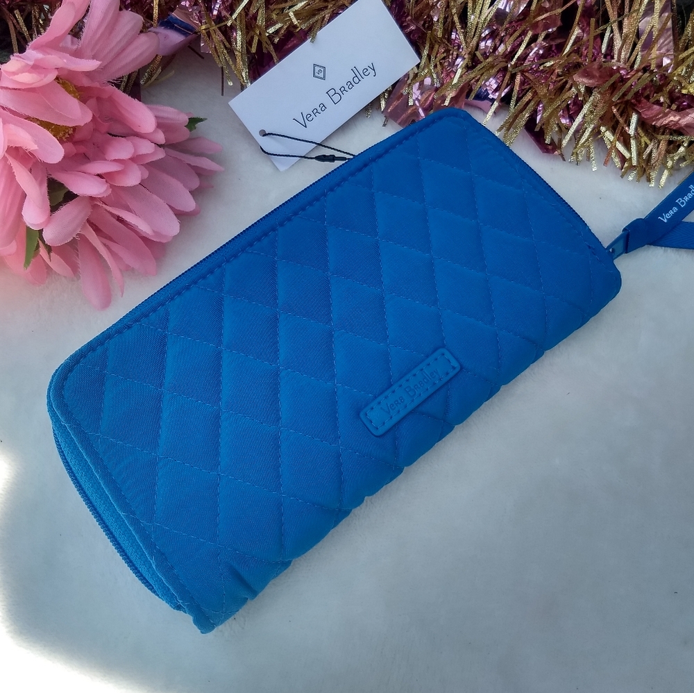 Vera Bradley Teal Bahama Bay Accordion Wallet